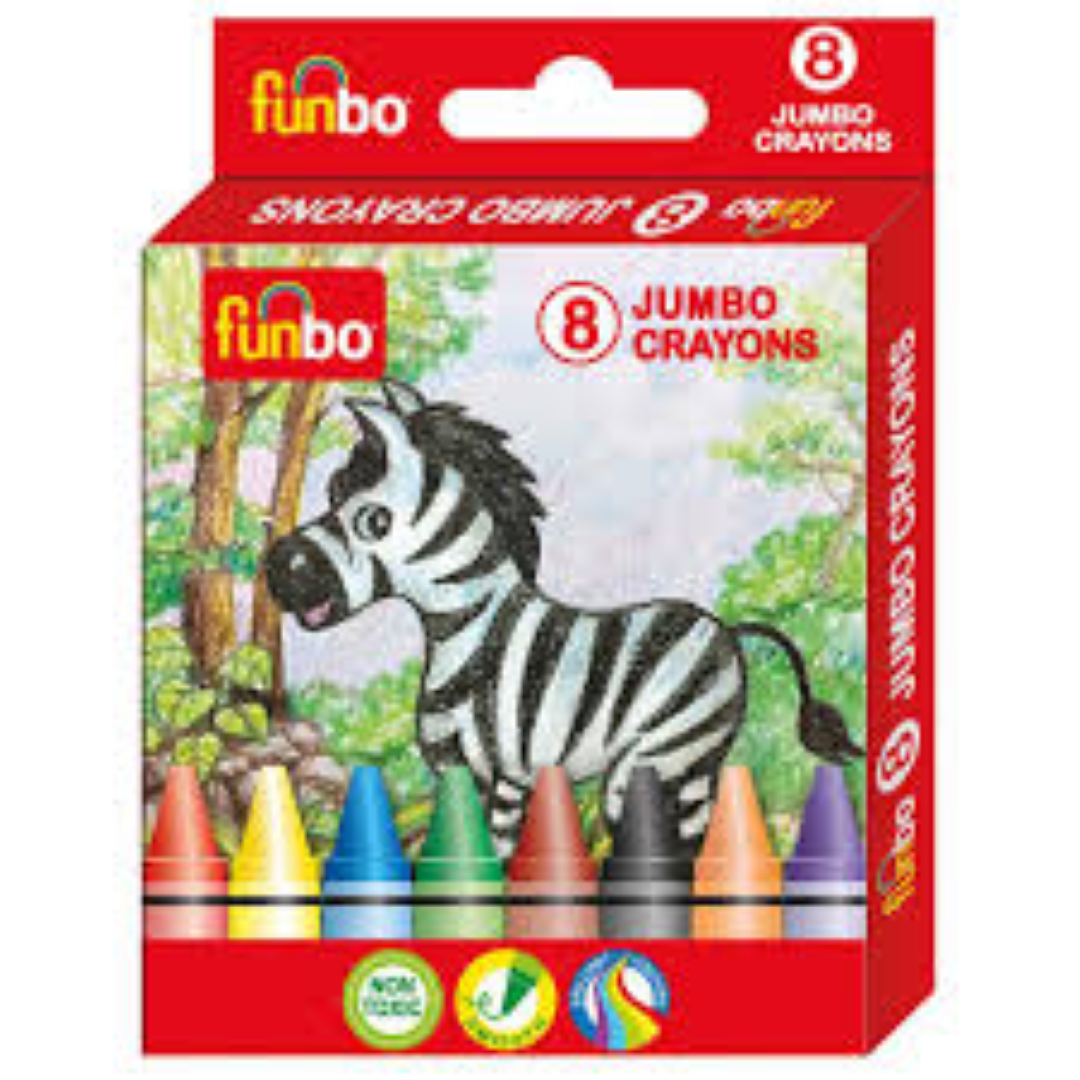 Funbo Jumbo Crayons Pack of 8 Cols FO-JCR-08